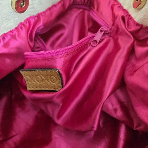 XOXO Floral Canvas Tote Bag Braided Faux Leather Handles - Picture 10 of 12